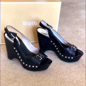 Michael Kors, Charm Slingback, Black Leather